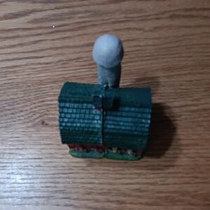 Green Ceramic House Figurine